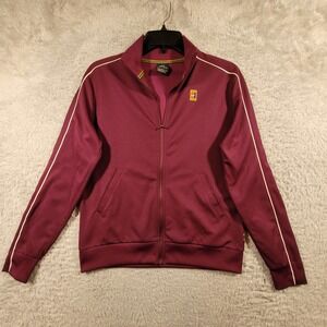 Nike Court Track Jacket Womens Small Maroon Full Zip Tennis Piping